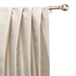 Light Pearl Gray Art Silk Curtain Panels, Faux Curtains - Rod Pocket, Grommet, Box Pleat, Three Pinch Tab Top & Plain Ring Top - thumbnail 1