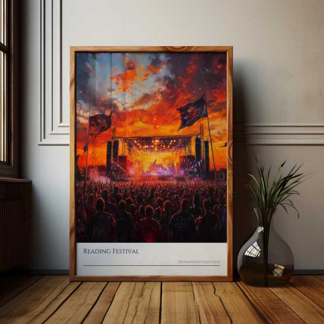 Reading Festival Sunset Poster Vibrant Music Fest Artwork - image 1