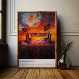 Reading Festival Sunset Poster Vibrant Music Fest Artwork - thumbnail 1