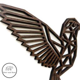 Geometric Hummingbird - Wooden Wall Art Home Nursery Animal Wildlife Bird - thumbnail 2