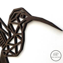 Geometric Hummingbird - Wooden Wall Art Home Nursery Animal Wildlife Bird - thumbnail 3