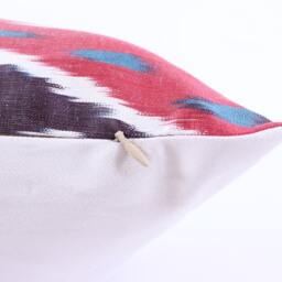 Ikat Silk Velvet Pillow 16x24 - Handmade Boho Cushion Cover Turkish Home Decor Accent - thumbnail 2