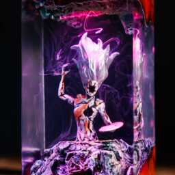 The Paintress Expedition 33 Resin Lamp, Handmade & Wood Lamp - thumbnail 3