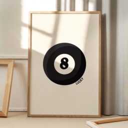 Lucky Ball Print Art Canvas Poster, Trendy Wall Art, Apartment Aesthetic Decor, Retro Home Printed Gift - thumbnail 2