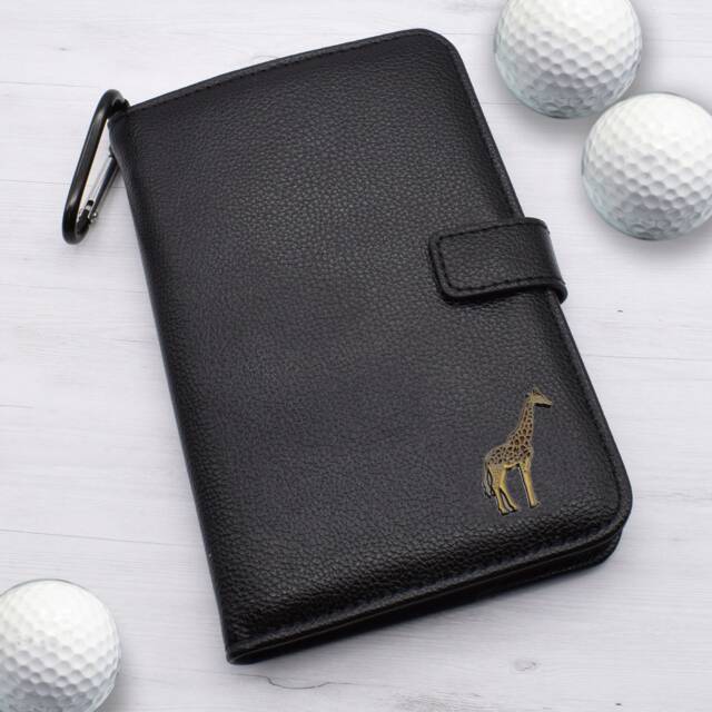 Giraffe Zoo Design - Personalised Leatherette Golf Organiser Complete With Divot Repairer, Marker, Tees, Scorecard & Pencils - image 1