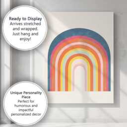 Colourful Layered Rainbow Arch Boho Abstract Canvas Wall Art Print Decor Picture Ready To Hang - thumbnail 3