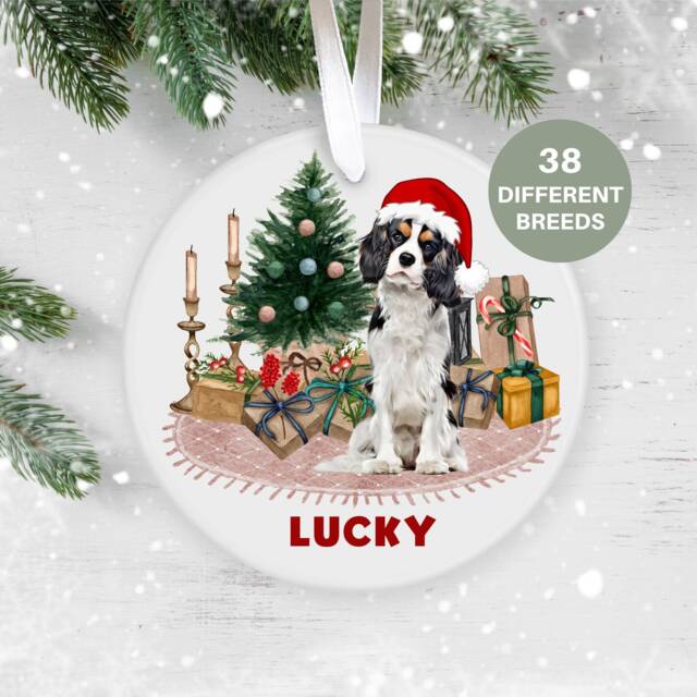 Cavalier King Charles Spaniel, Christmas Decoration , Personalised Ornament, Custom Dog Pet Lover, Personalized Bauble - image 1
