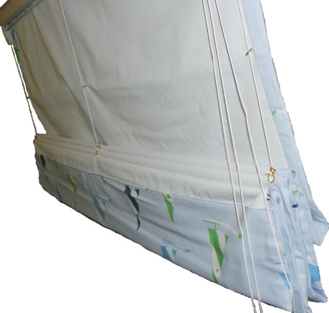 Roman Shades Do Not Purchase This Listing. Sample -Fabric Of Your Choice - Schumacher-(ShownSailboat in Sky With Total Black Out - image 1