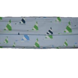 Roman Shades Do Not Purchase This Listing. Sample -Fabric Of Your Choice - Schumacher-(ShownSailboat in Sky With Total Black Out - thumbnail 3