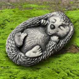 Relaxing Hedgehog Statue Outdoor Sleeping Decor Concrete Animal Sculpture Cement Woodland Art Wildlife Figurine Handmade - thumbnail 1