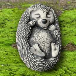 Relaxing Hedgehog Statue Outdoor Sleeping Decor Concrete Animal Sculpture Cement Woodland Art Wildlife Figurine Handmade - thumbnail 2