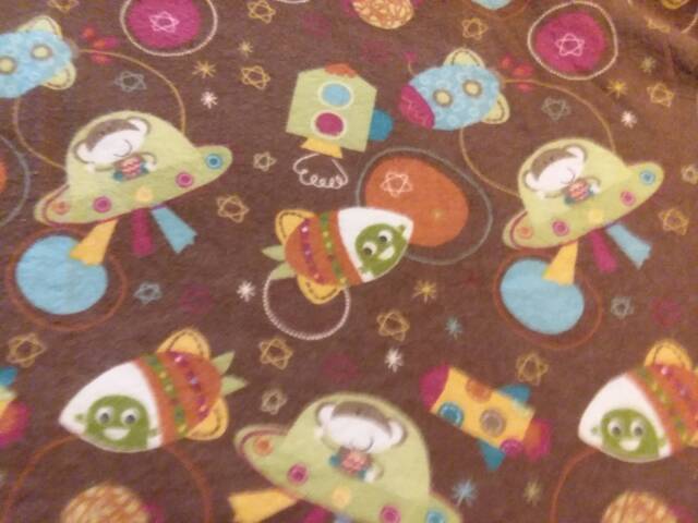 Space Monkeys Double Sided Flannel Baby Blanket - image 1