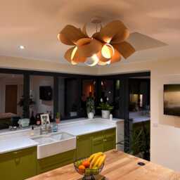 Blossom Oak Wooden Pendant Light Handmade Chandelier Lampshade - thumbnail 2