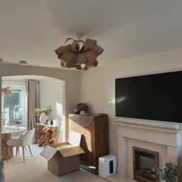 Blossom Oak Wooden Pendant Light Handmade Chandelier Lampshade - thumbnail 4