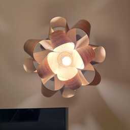 Blossom Oak Wooden Pendant Light Handmade Chandelier Lampshade - thumbnail 3