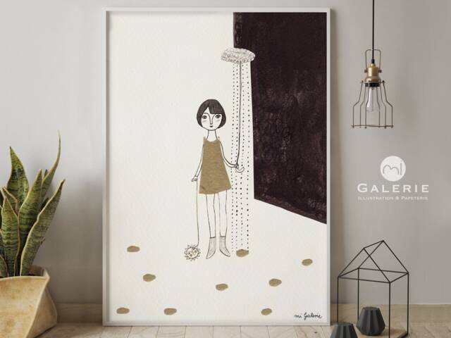 Poster, Print, Painting, Art Rain Girl - image 1