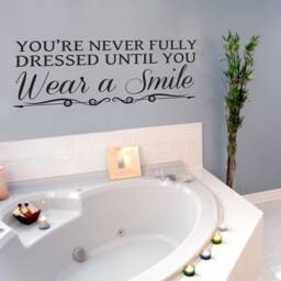 Smile Quote Bathroom Vinyl Wall Decal - Contemporary Sticker - thumbnail 3