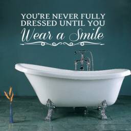 Smile Quote Bathroom Vinyl Wall Decal - Contemporary Sticker - thumbnail 1