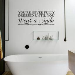 Smile Quote Bathroom Vinyl Wall Decal - Contemporary Sticker - thumbnail 2