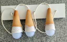 Handmade Ceramic Ice Cream Cone Lamp Triple Pendant Light - Duty Tax Free For Usa - thumbnail 1