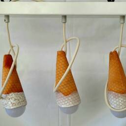 Handmade Ceramic Ice Cream Cone Lamp Triple Pendant Light - Duty Tax Free For Usa - thumbnail 2
