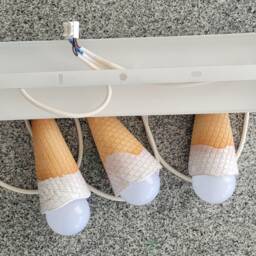 Handmade Ceramic Ice Cream Cone Lamp Triple Pendant Light - Duty Tax Free For Usa - thumbnail 3