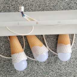 Handmade Ceramic Ice Cream Cone Lamp Triple Pendant Light - Duty Tax Free For Usa - thumbnail 4