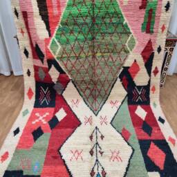 Artistic Wool Berber Rug, Handmade Moroccan Carpet - 5x9 Ft - thumbnail 3