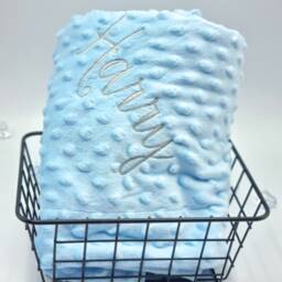 Personalised Embroidered Baby Blanket, Gift, Present For New Born Born Blanket - thumbnail 4