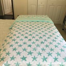 Organic Pastel Teal Starfish Nursery & Toddler Bedding, Crib Sheets, Changing Pad Cover, Beach, Surf, Cali, Palm, Palm Beach - thumbnail 4
