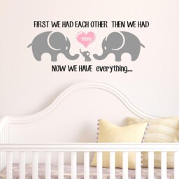 "Elephant Family Wall Decal, Baby Nursery Decor - 48""W X 20" - thumbnail 2