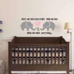 "Elephant Family Wall Decal, Baby Nursery Decor - 48""W X 20" - thumbnail 3