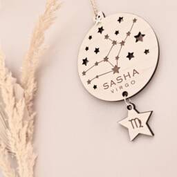 star Sign Gift For Virgo - Personalised Zodiac Decoration Christmas Ornament - thumbnail 3