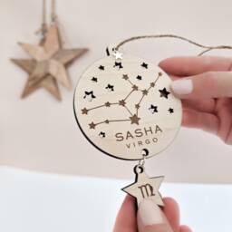 star Sign Gift For Virgo - Personalised Zodiac Decoration Christmas Ornament - thumbnail 2