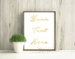 Personalised Handwritten Typography Foiled Print Signs Custom Quotes Real Silver Gold Copper Foil Calligraphy Wall Art Poster Home Decor - thumbnail 1