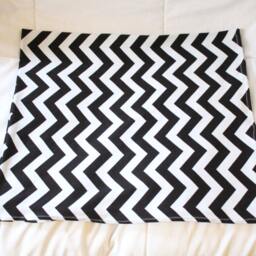 Chevron Swaddle Blanket, Gender Neutral Hat, Headband , Top Knot Headband, Black & White Swaddle, Baby Shower Gift, Newborn Outfit - thumbnail 2