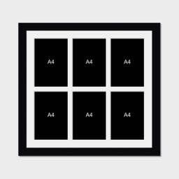A4 Picture Frame To Hold 6 Photos in A Blace Wooden