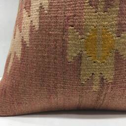 Handwoven Kilim Pillow Cover, Turkish Rustic Decor - 16x16 - thumbnail 3