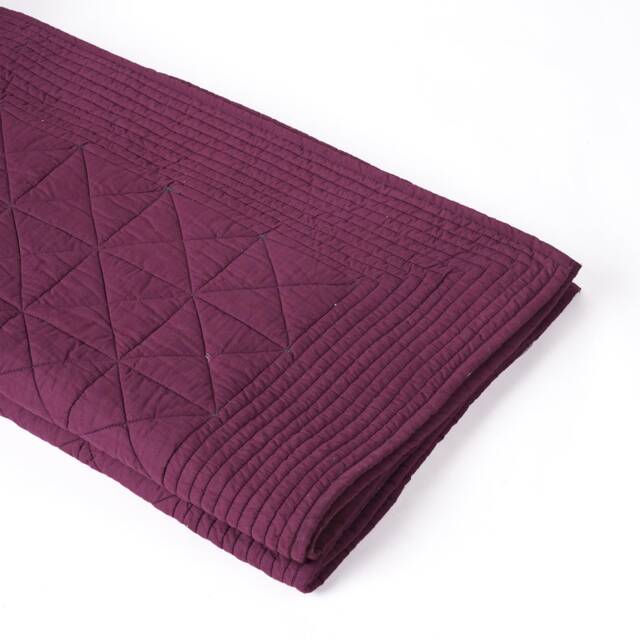 Plum Colour Machine Quilted Throw Blanket, 100% Cotton, 50x60 Inches - image 1