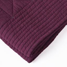 Plum Colour Machine Quilted Throw Blanket, 100% Cotton, 50x60 Inches - thumbnail 3