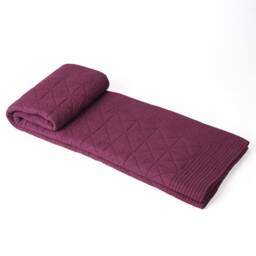 Plum Colour Machine Quilted Throw Blanket, 100% Cotton, 50x60 Inches - thumbnail 2