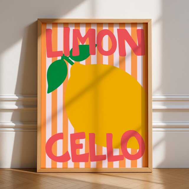 Limoncello Print, Unframed Art, Summer Kitchen Prints, Italian Home Decor, Lemon Fruit Citrus Market, Bar Cart, Dining Room, Food - image 1