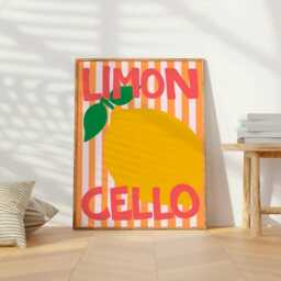 Limoncello Print, Unframed Art, Summer Kitchen Prints, Italian Home Decor, Lemon Fruit Citrus Market, Bar Cart, Dining Room, Food - thumbnail 3