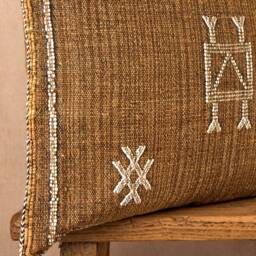 Summer Clearance Sale Luxury Vintage Cactus Silk Cushion, Chocolate Brown, Sabra Grade 1 - thumbnail 3