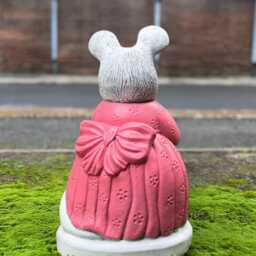 Cleaning Mouse Concrete Statue Garden Animal Stone Sculpture Outdoor Sweeping Figurine Handmade Farmhouse Lawn Decor Art Gift - thumbnail 4