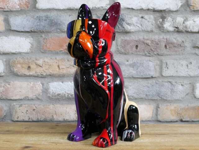 Drip Art French Bulldog With Shades Sculpture - image 1