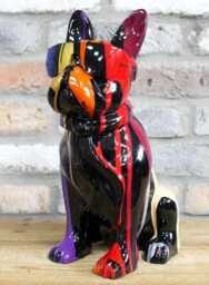 Drip Art French Bulldog With Shades Sculpture - thumbnail 4