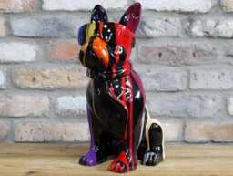 Drip Art French Bulldog With Shades Sculpture