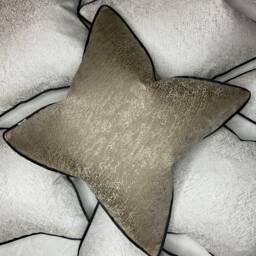 "Luxury Pillow, Black Piped Gold Cushion Cover, Modern Throw Pillow Cover - Designer Fabric Blake 16"" 18"" 20"" 22"" 24"" 26" - thumbnail 3