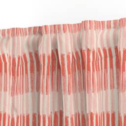 Coral Stripes Curtain Panel - Painterly Blush & Modern Feminine Custom By Juliaschumacher - thumbnail 3